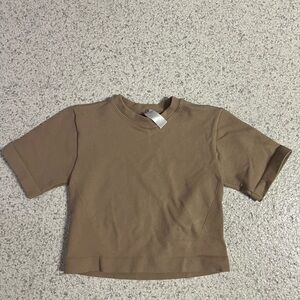 Everlane Brown Fitted 3/4 Sleeve Bodysuit